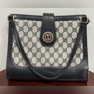 Vintage Gucci Leather and Canvas Purse